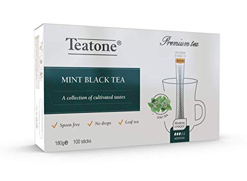 Teatone Mint Black Tea im Stick | Schwarztee mit Minze im praktischen Teestäbchen | indischer schwarzer Tee mit Kräutern…