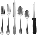 Pfaltzgraff Everyday Simplicity 53-Piece Stainless Steel Flatware Set, Service for 8