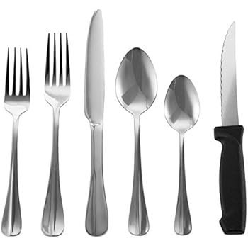Pfaltzgraff Everyday Simplicity 53-Piece Stainless Steel Flatware Set, Service for 8