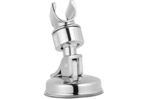 HVIWW Shower Head Holder Suction Cup Shower Head Holder, Adjustable Height Wall Mount Shower Wand Holder Bracket ABS, Removable Handheld Shower Head Holder Silver (1 Pack)