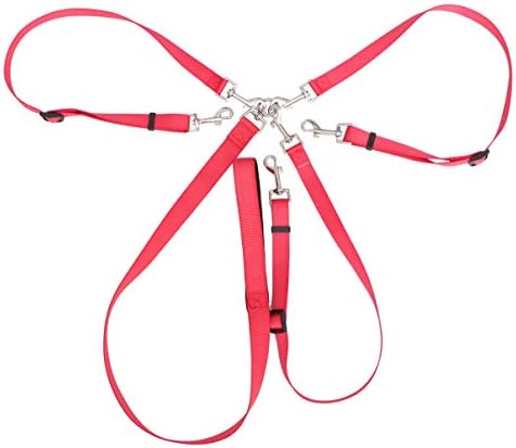 Correa para Perros UEETEK Tres Correa de Adiestramiento para Mascota Gato Perritos (Rojo)