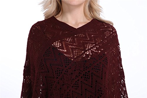 Leoparts Women Soft Knitted Pullover V Neck Batwing Poncho Cape Spring Sweater Cloak Shawl
