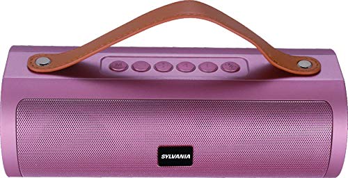 Sylvania 16-Inch Long Bluetooth Pill Style Speaker – Enjoy The Beats in Your Music! (Rosegold, Leather Handle)