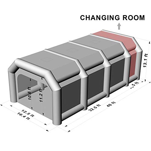 Happybuy Inflatable Paint Booth 39.4x16.4x13ft with 2 Blowers