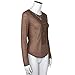 Women's T-Shirt,Laimeng Slub Cotton Loose Long Sleeve Tops Blouse Shirt Casual Hollow Crochet T-Shirt (M, Coffee)