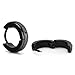 JewelrieShop Assorted Unisex Stainless Steel Urban Huggie Hinged Hoop Dangle Earrings (B. 2 Pairs: Steel + Black)