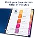 Avery 5 Tab Dividers for 3 Ring Binders, Customizable Table of Contents, Multicolor Tabs, 6 Sets (11187)