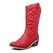 West Blvd Miami Cowboy Western Boots Boots, Red Pu, 7 (B) M US