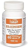 Supersmart - Sport et Endurance - Beta ecdysterone - The 100% Natural Anabolic Choice for Increasing Muscle Mass - 265 mg, 60 Vegetarian Capsules.