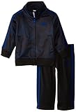 adidas Baby Boys' Active Tricot Jacket and Pant Set, Black/Blue Print, 24 Months