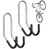 Ganci Da Parete Per Bici E Attrezzi - Set Da 8 Pezzi In Acciaio Con Rivestimento Antigraffio | Nero - Foto 8