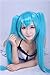 L-email Hatsune Miku Vocaloid Long Straight Ponytails Lolita Cosplay Wigs Blue
