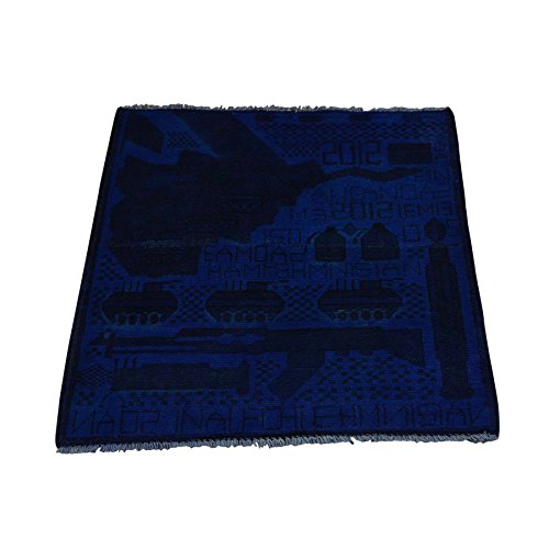 Hand-Knotted Overdyed Afghan War Map and Gun Oriental Rug (2'1"x2'4")