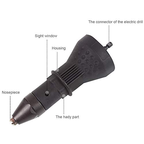 image for Yakamoz 1/4 Inch Hex Shank Blind Rivet Nut Drill Adapter Converter Con