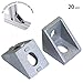 Boeray 20pcs 2 Hole Inside Corner Bracket Gusset for 2020 Series Aluminum Extrusion Profile with Slot 6mm