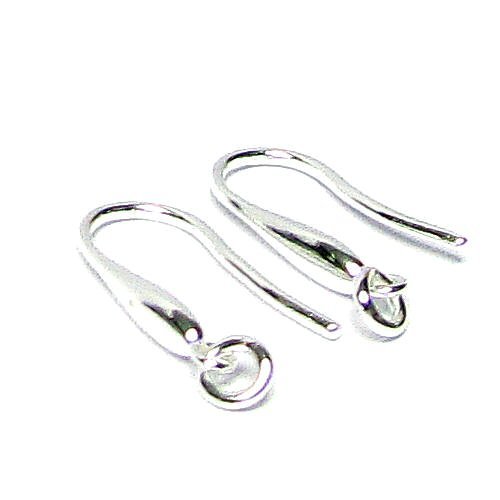 2 pcs .925 Sterling Silver Ear Wire Teardrop Earwire French Hook / Earring Dangle Connector / Findings / Bright