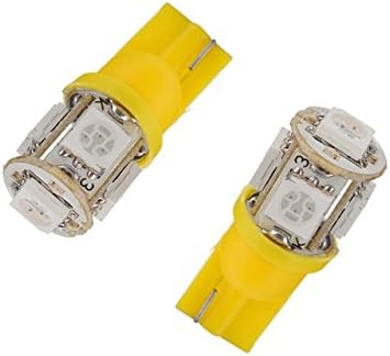 TMT LEDs (TM) 2 x Bulbs, T10 W5W 5 SMD 5050 LEDs, Yellow Orange Car Interior Indicators