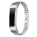 For Fitbit Alta HR and Alta Bands, bayite Replacement Stainless Steel Chain Bands Adjustable Wristbands Silver Dual Chains Large