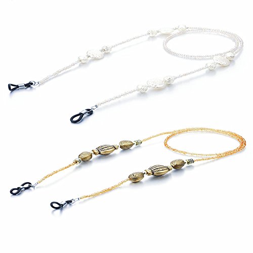 Women Beaded Eyeglass Chains And Cords Classic Eyeglass Holder Neck Strap Retainer,Two Pieces