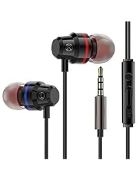 Auriculares con micrófono, 2 unidades, auriculares, micrófono y control de volumen en la oreja, aislamiento de ruido, graves con estuche de almacenamiento