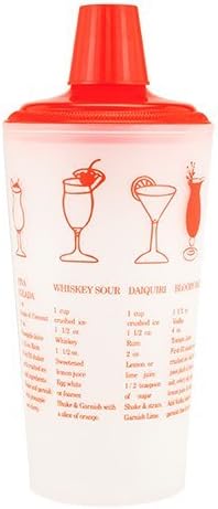 ユニークなカクテルシェーカー 30オンス 赤レシピプラスチック キュートなクリアシェイカー カクテル ケース販売