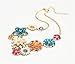 Qiyun Colorful Flower Beaded Festoon Lavalier Y Bib Choker Collar 18K Gold Necklace