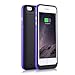 iPhone 6S Plus / 6 Plus (not for iPhone 6 / 6s) Battery Case Charger [Extra Bonus-Tempered Glass Screen Protector], 6800mAh External Battery Backup Protective Charger Case (Purple)