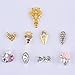 Crystal Nail Decoration Bow Elegant Flower Jewelry Silver Strass Charms Drop Reindeer Design For Nails 18pcs Assorted