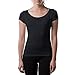 Women's Sweatproof Undershirt | Cotton Scoop Neck T-Shirt with Underarm Sweat Pads | Original Fit | Aluminum-Free Alternative | Black | Small