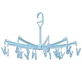 FEIJUN FJ-100005 Plastic Folding Clothes Drying Rack Drip Hanger 20Clip Peg Airer blue Set of 1 …
