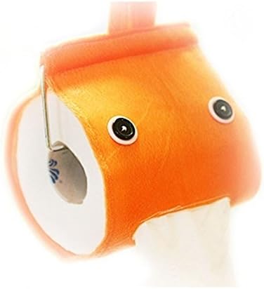 Honice Creative Hanging Tissue Holder Paper Holder Dispenser Cover Plush Cloth Toilet Paper Container Box (6 Colors Optional) (Orange)