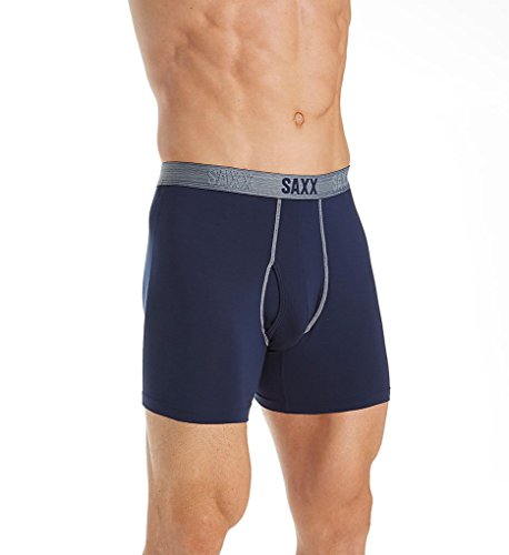 Saxx Mens Platinum Fly Lifestyle Boxers Underwear 2X-Large Navy