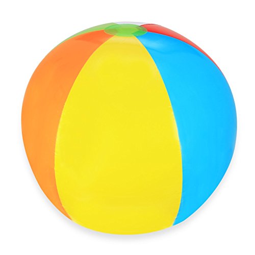 SNInc. Rainbow Beach Balls - Pack Of 4 Inflatable Beach Ball Toys