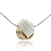 Two Tone Love Knot Pendant Necklace 925 Sterling Silver & 14k Gold Filled, 18