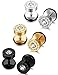 FIBO STEEL 3 Pairs Stainless Steel Mens Stud Earrings for Women Ear Piercing Plugs Tunnel