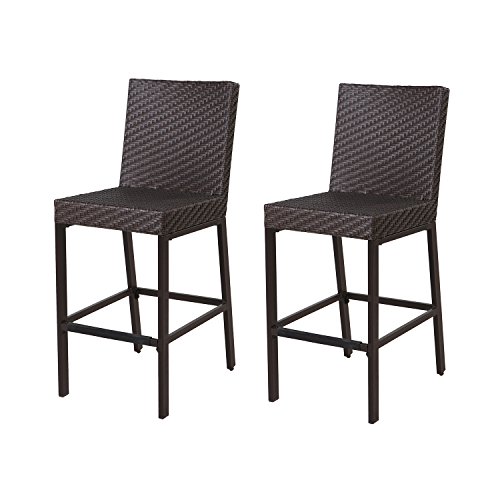 LCH Wicker Bar Chairs Outdoor Patio Furniture Sets, Wicker Ratten Sectional Sofa & Seat Cushions