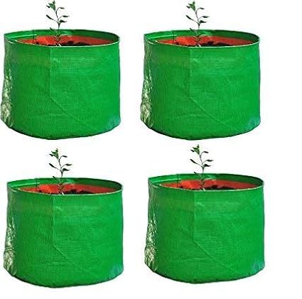 YUVAGREEN Green with Orange 200 GSM UV Treated Grow Bags for Terrace Gardening 12