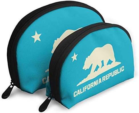 Zetena 化粧ポーチ カリフォルニア ベア トラベルポーチ 収納ポーチ レディース 化粧バッグ 2枚セット 収納バッグ 多機能 大容量 小物入れ ジッパー式 旅行出張用