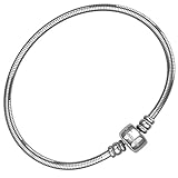 European Charm Bracelet For Women and Girls Bead Charms, Stainless Steel Snake Chain, Barrel Clasp 6.5 Inch