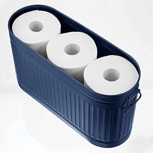 mDesign Large Steel Free Standing Toilet Paper Organizer, 6Roll Tissue