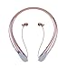 ZSW Tech Bluetooth Headphones, Wireless Retractable Earbuds Neckband Headset Sports Sweatproof Earphones with Mic (2017 Upgraded Version, 15 Hours Play Time, Rose)