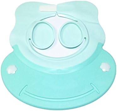 HiCatBaby Children Kids Shampoo Shower Bathing Cap Hat, Elastic Soft Comfortable Adjustable Wash Hair Shield Hat for Baby Kids, Silicone Protect Soft Cap Hat for Protecting Eyes and Ears (Blue 02)