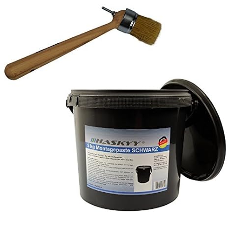 5kg Reifenmontagepaste Montagewax SCHWARZ + Reifenmontage Pinsel