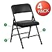 Flash Furniture Hercules Series Metal Folding Chairs for Parties and Weddings, Commercial Event Chairs with Padded Seats, 300-lb. Static Weight Capacity, Set of 4, Black