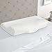 LANGRIA High-Density Memory Foam Bed Pillow CertiPUR-US Therapeutic Cervical Neck Pillow with Ergonomic Contoured Head Cavity Breathable Removable Cover for Back and Side Sleepers 25
