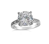 2ct One Line Simulated Diamond Ring, Cubic Zirconia Rings (Silver Size 7)