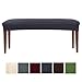 Smiry Jacquard Dining Room Bench Covers, Stretch Spandex upholstered Bench Slipcover, Removable Washable Bench Protectors(15.7'' x 43.3'', Dark Grey)