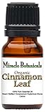 Miracle Botanicals Organic Ceylon Cinnamon Leaf Essential Oil - 100% Pure Cinnamomum Zeylanicum Blume - Therapeutic Grade - 10ml