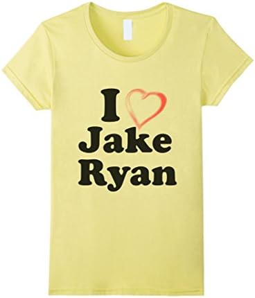 Women's I love Jake Ryan  Designer T-Shirt Large Lemon