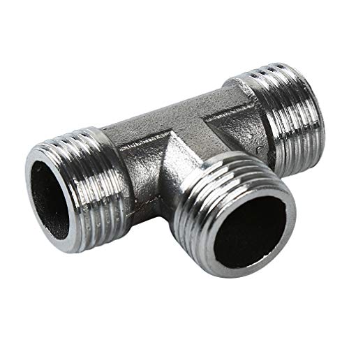 lehao397 3 Way Diverter Water Pipe Tee T Shape Adapter Connector for Angle Valve Hose, Bath Shower Arm Fittings,2#